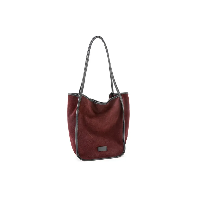 VENOF Cow Leather Tote Bag Shopping Bag Shoulder Bags Medium Size Women's Coffee/Rebrown/Royal Red-14