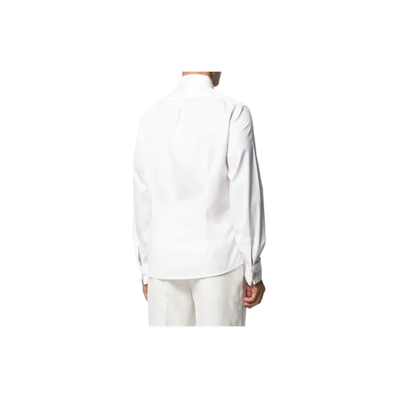 Brunello Cucinelli Long Sleeve Pleated Bib Shirt-4