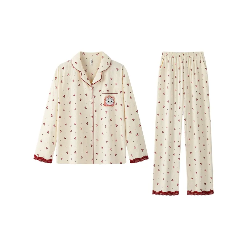 Gongdie x Disney Pajama Set Women's Beige-0