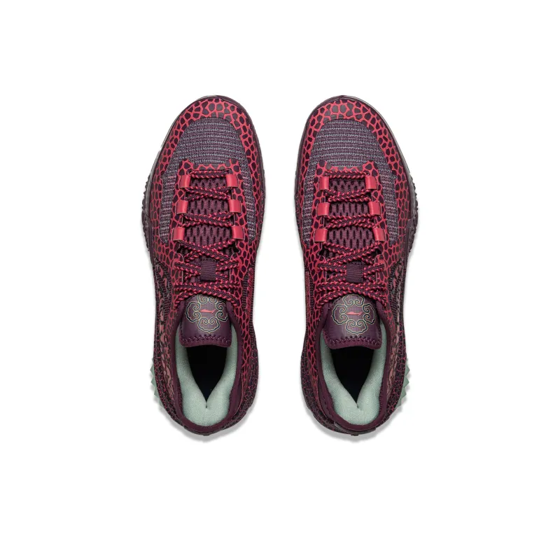 LiNing Jie Ao Cushioning Anti-Slip And Wear-Resistant Lightweight Rebound Low-Top Basketball Shoes Men's Fuchsia-3