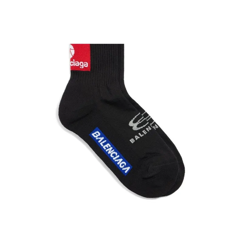 Balenciaga Knee-High Socks Regular Fit Men's 1 Pack Black-3