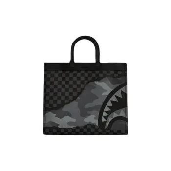 SPRAYGROUND Artificial Leather Tote Bag Shopping Bag Shoulder Bag Crossbody Bag Handbag Women's Black Gray Color