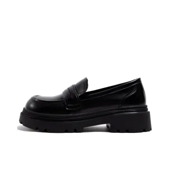 TUOPIN Classic And Versatile Black British Style Japanese Style Versatile Small Leather Shoes Loafers 5cm Women's