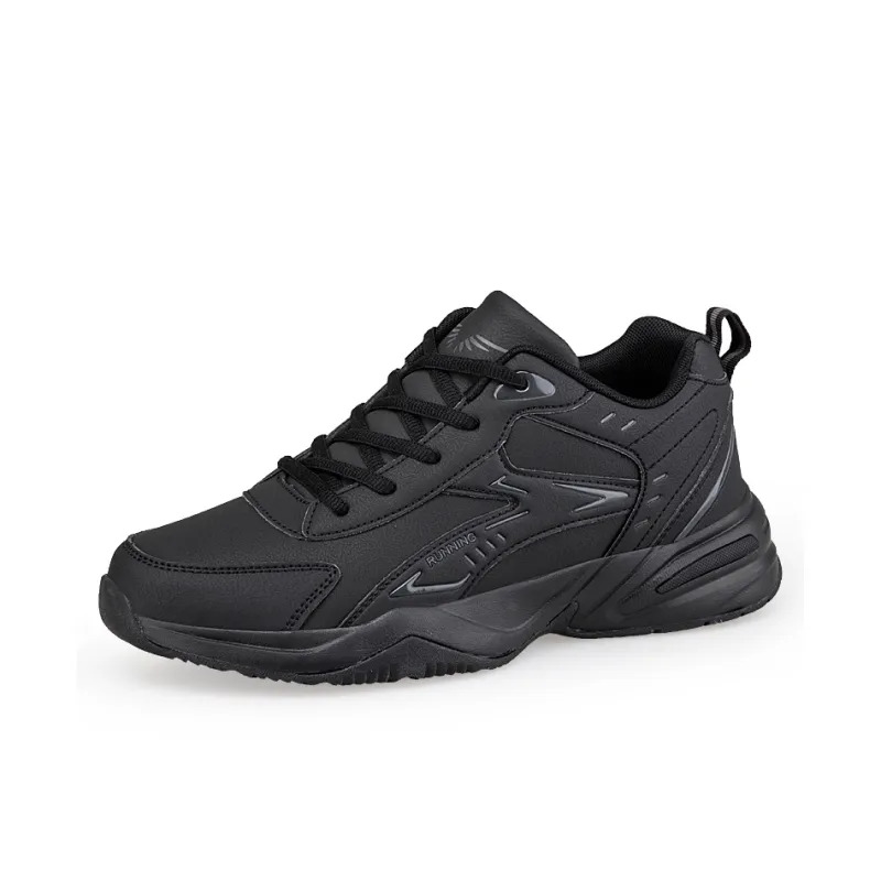 TONYBEAR Anti-Slip And Wear-Resistant Water-Resistant Low-Top Black Monkey Casual Running Shoes Plus Size Men's Black-0