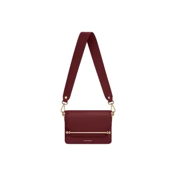 Strathberry Calfskin Shoulder Bag Crossbody Bag Mini Women's Deep Red