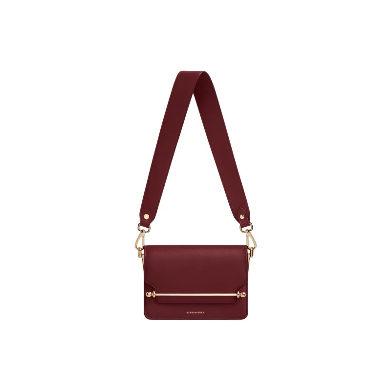 Strathberry Calfskin Shoulder Bag Crossbody Bag Mini Women's Deep Red-0