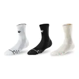 3 Pack Crew (White+Black+Beige Yellow)