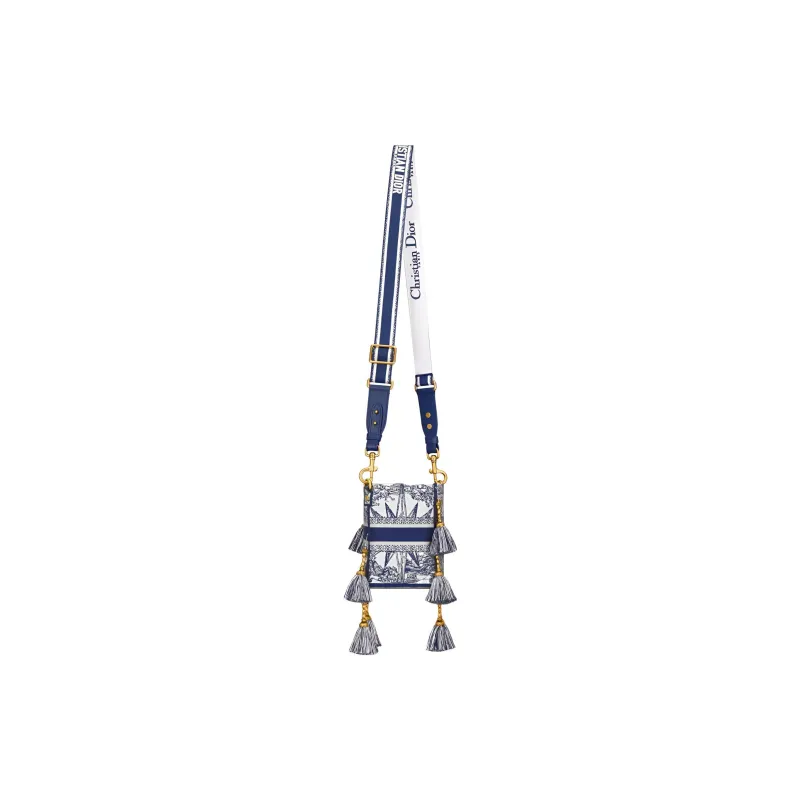 DIOR D Bubble Collection Embroidery Bucket Bags Crossbody Bag, Shoulder Bag Small Size Women's Blue-2