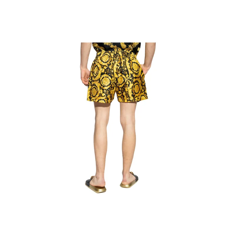 VERSACE Barocco print Silk Shorts-4