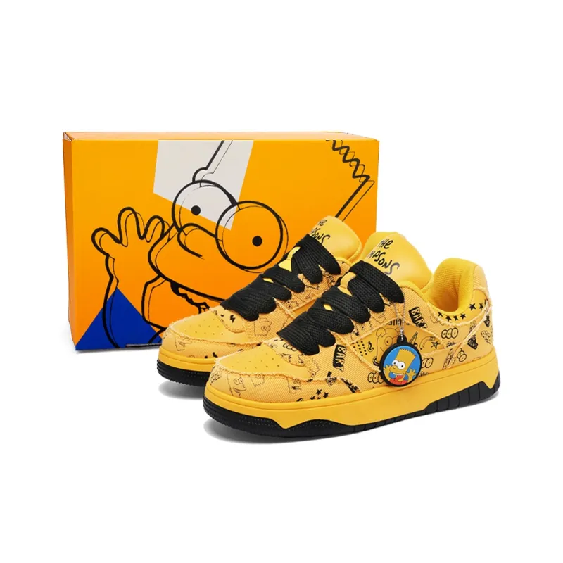 The Simpsons Skateboard Shoes Unisex Low Top Yellow/Beige/Black-14