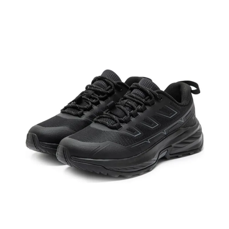 361° Cushioned Wear Resistant Support Low Top Trekking Shoes Women's Black Gray-1