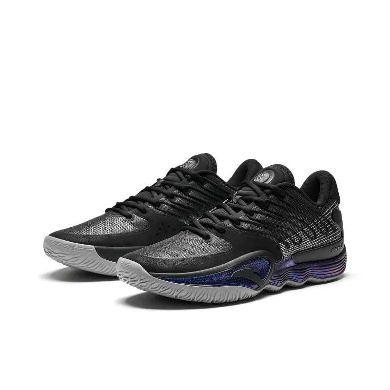 Anta ZAP 2 Dark Knight Black Warrior Cushioning Wear Resistant Low Top Basketball Shoes Men's Black-2