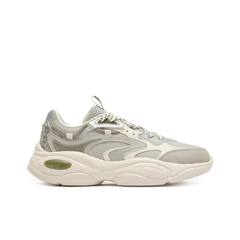 361° Surge Anti-Slip Wear-Resistant Low-Top Casual Shoes Men's Gray White-1