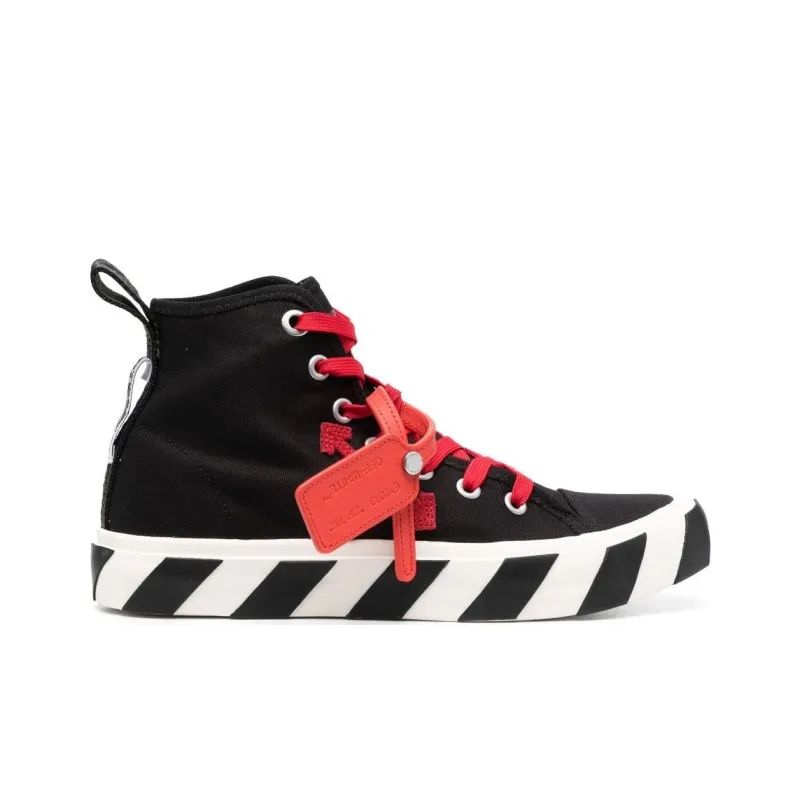 OFF WHITE Vulcanized Hi Black Red Canvas-1