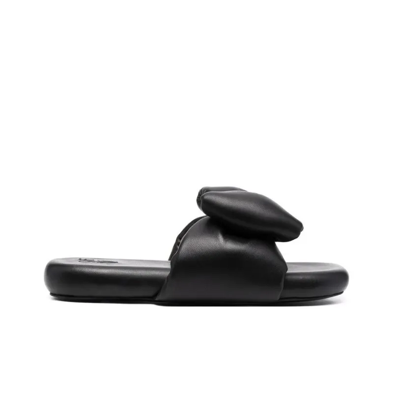 OFF WHITE Extra Padded Bow Slide Black Black Women's-1