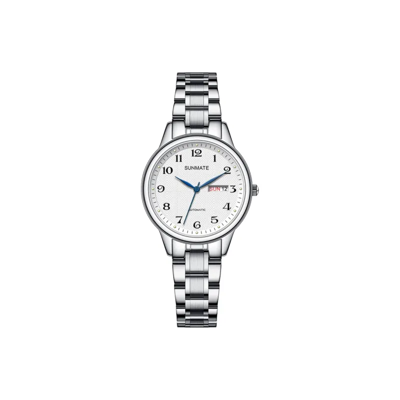 SUNMATE Mechanical Movement Steel Strap Watch Women's Watch White Dial-0