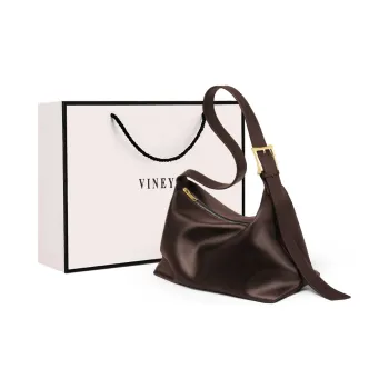 VINEY Cow Leather Shoulder Bag Crossbody Bag Tote Bag Shopping Bag Large Size Women's Coffee