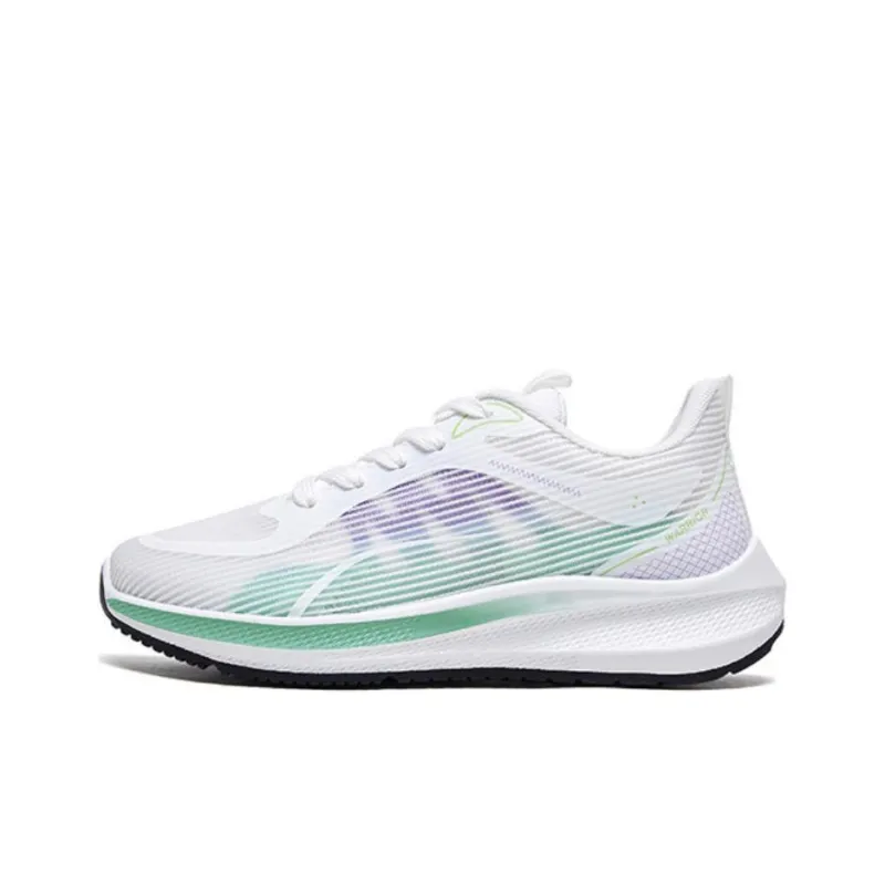 Warrior Lightweight Wear Resistant And Slip Resistant Low Top Casual Running Shoes Women's White Green Purple-0