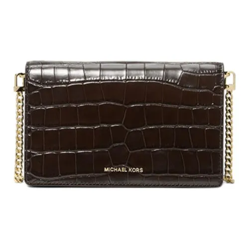 MICHAEL KORS Jet Set Leather Shoulder Bag Crossbody Bag Medium Size Women's Chocolate