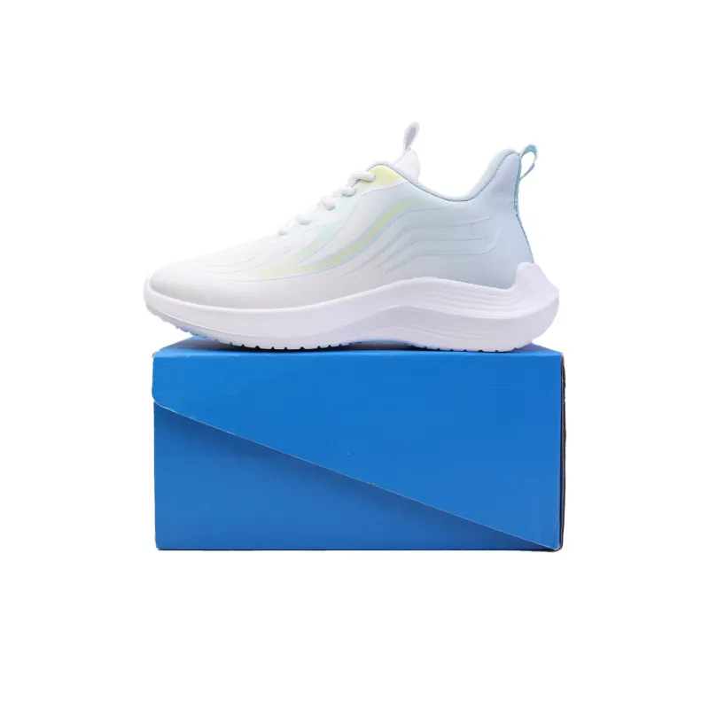 Warrior Anti-Slip Wear-Resistant Low-Top Running Shoes Women's White Blue-6