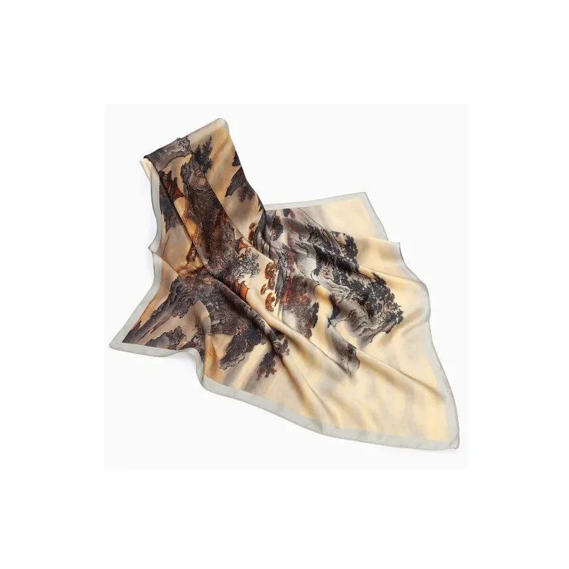 Shanghai Story 100% Mulberry Silk Silk Scarves Women's Patch Bamboo Leaf Flower Gift Box Set-117
