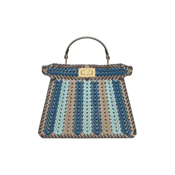 FENDI Peekaboo ISeeU Cow Leather Shoulder Bag, Crossbody Bag, Handbag Trumpets Women's Multicolor