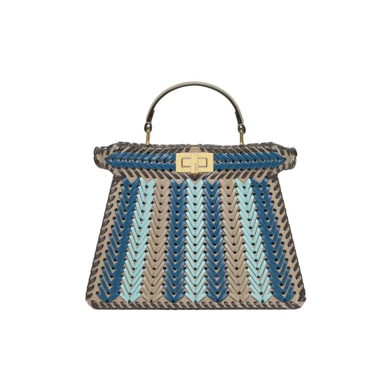 FENDI Peekaboo ISeeU Cow Leather Shoulder Bag, Crossbody Bag, Handbag Trumpets Women's Multicolor-0