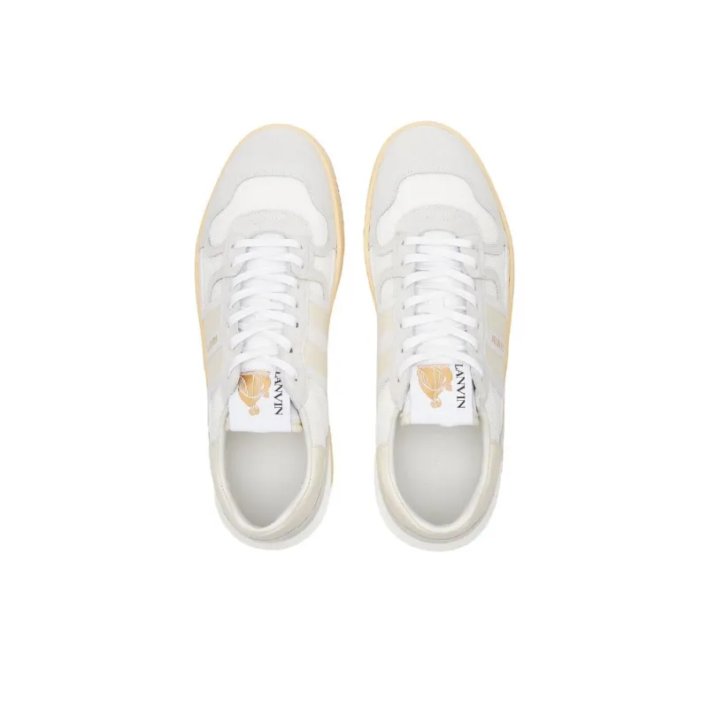 Lanvin Low Top Stylish Skateboarding Shoes Men's White Yellow Pink-3