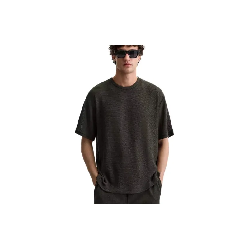 ZARA T Shirts Men Dark Brown-2