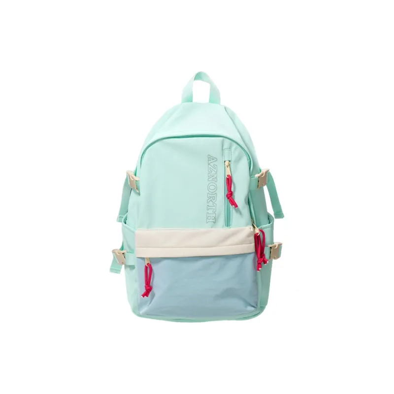 POY Nylon Fabric Backpack Unisex Blue Green-0