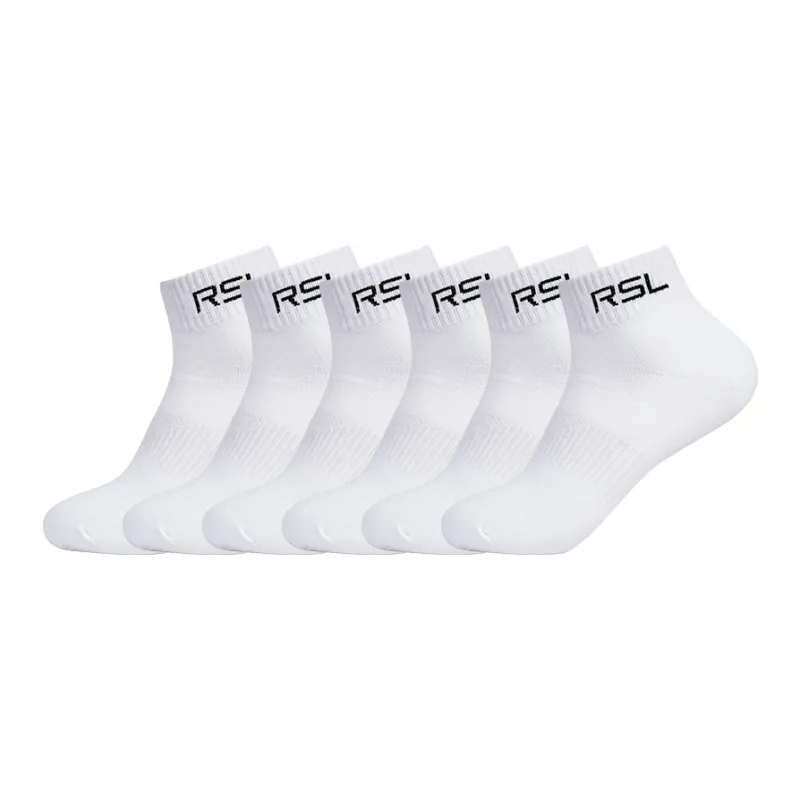 RSL Mid Calf Socks Unisex White/Black-16