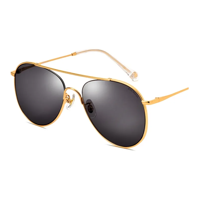 SEROVA Alloy Metal Aviator Sunglasses Unisex Gold Rose Gold-1