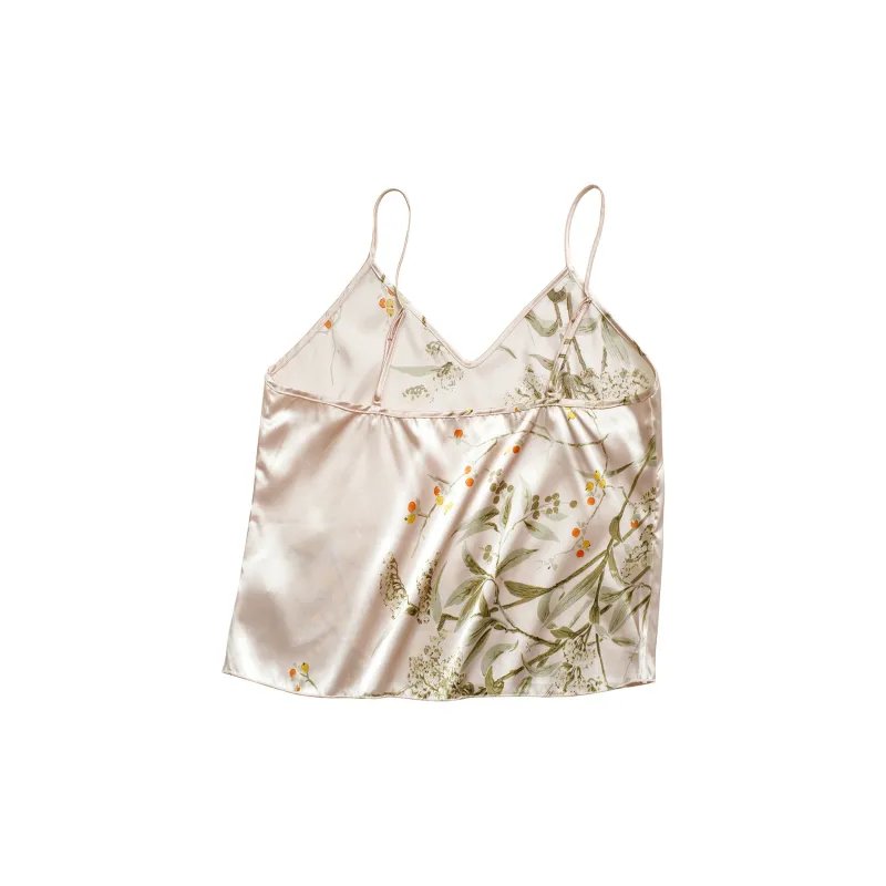 Flowers In Water Pajama Set Women's Champagne Cherry-6