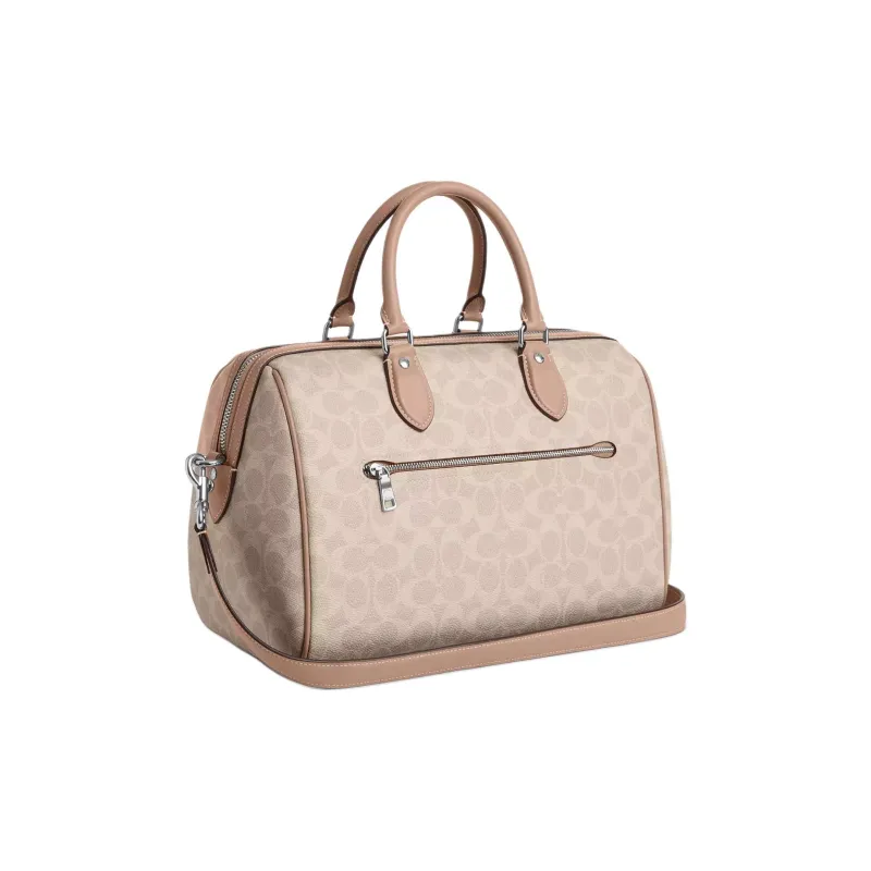 COACH Rowan Coated Canvas Crossbody One Shoulder Handbags Large Size Women's Sand-1