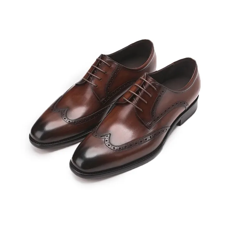 Voguhomme Dress Shoes Men Low Top Black, Brown-4