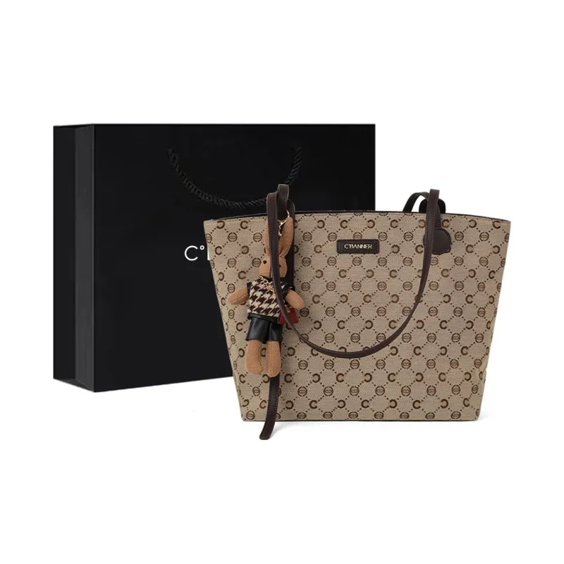 C°BANNER Fabric Carry Underarm Tote Bag Shoulder Bag Women's Coffee-0