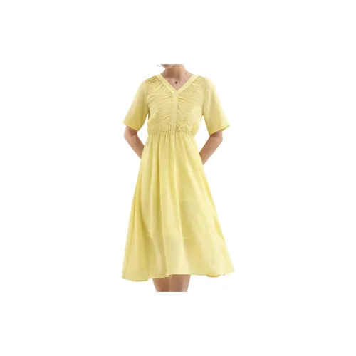 FOREVER 21 Short-Sleeved Dresses Women's Yellow