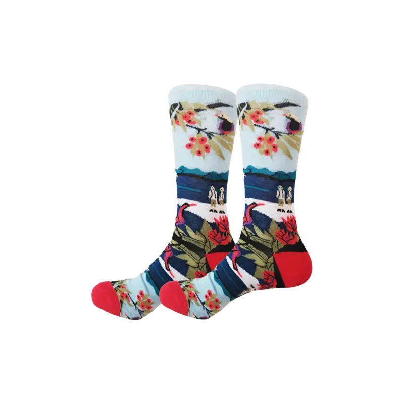 Flowers In Water Mid Calf Socks Men's 4 Pack-2