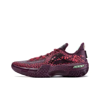 LiNing Jie Ao Cushioning Anti Slip And Wear Resistant Lightweight Rebound Low Top Basketball Shoes Men's Fuchsia