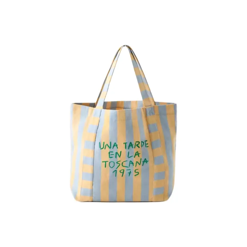 ZARA Cotton Tote Bag Shopping Bag Shoulder Bag Handbag Kids' Yellow/Blue-0
