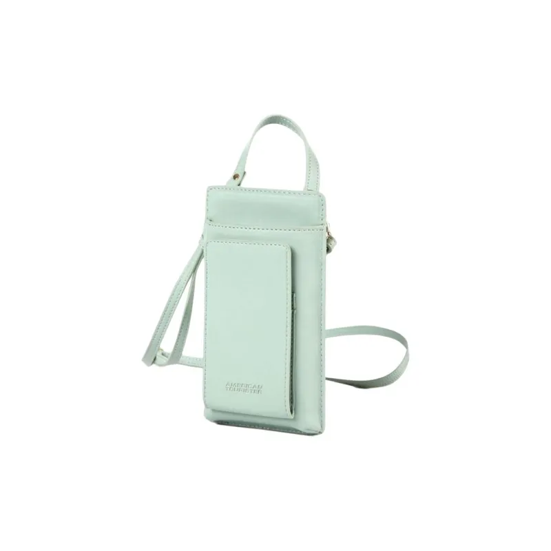 AMERICAN TOURISTER Polyurethane Cell Phone Pouch, Crossbody Handbag Mini Women's Mint-1