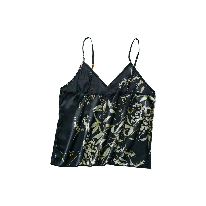 Flowers In Water Pajama Set Women's Black Cherry-6