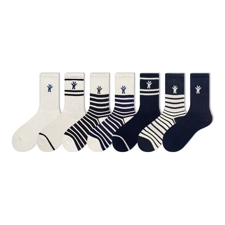COTTON CHEESE Mid Calf Socks Women's 5 Pack-1