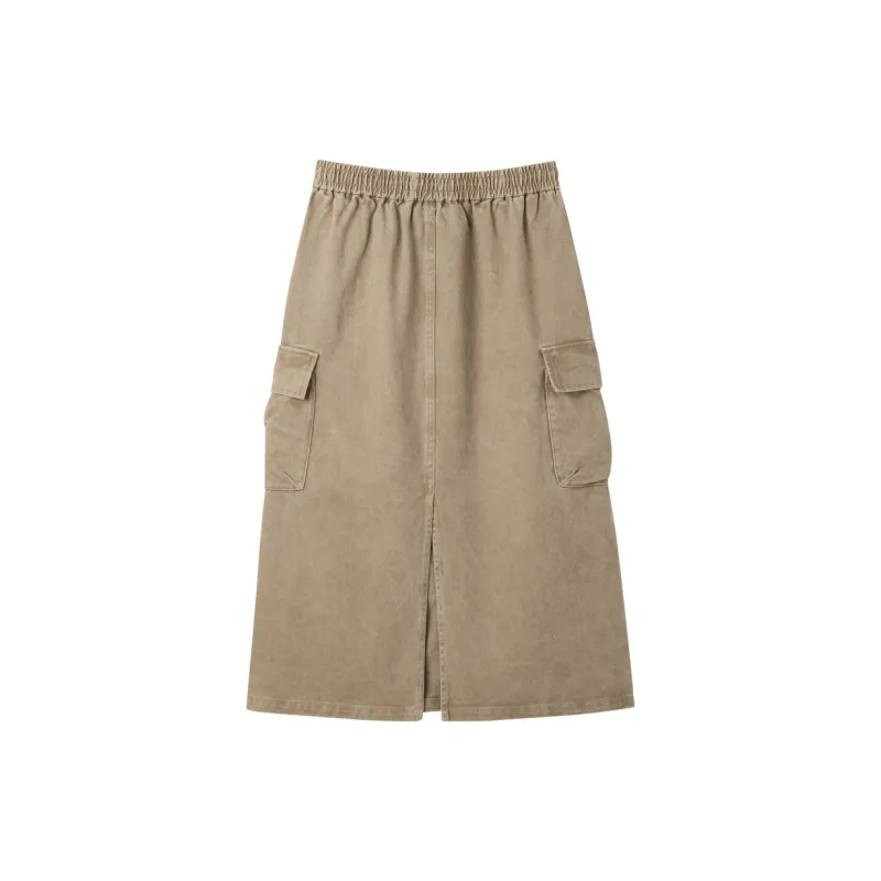 LEDIN Casual Long Skirt Women's Taupetastic Taupe-1