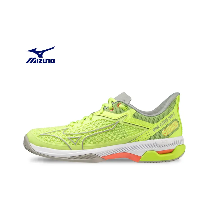 Mizuno Wave Exceed Tour 5 Cushioning, Wear Resistant Low Top Tennis Shoes Women's Lime Green-1