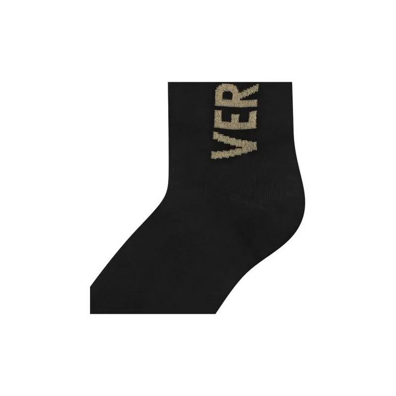 VERSACE Mid Calf Socks Unisex 1 Pack Black Gold-3
