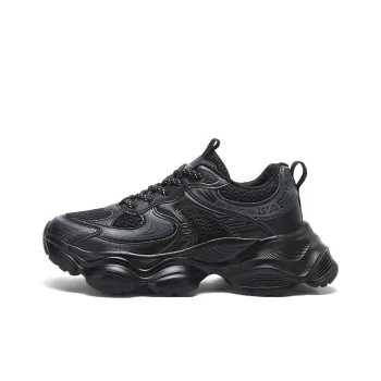 WARRIOR Chunky Sneakers Unisex Low Top Black