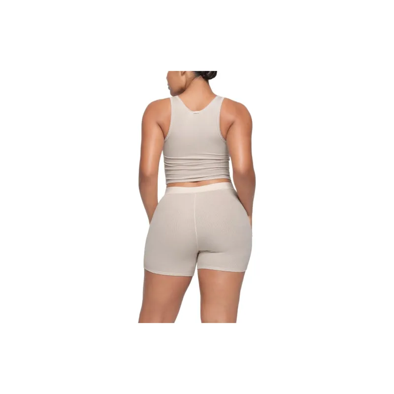 SKIMS COTTON RIB BOXER Boxer Shorts Women's STONE/Stone Color-2