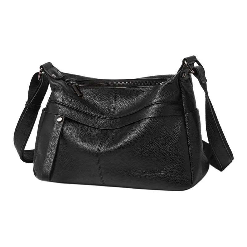Marino Orlandi Cow Leather With Synthetic Leather Crossbody Bag, Shoulder Bag Women's Black-3