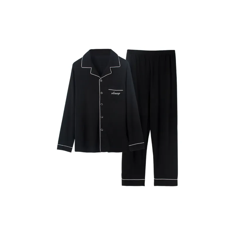 The Story Of The Flower Season Pajama Set Men's Black-2
